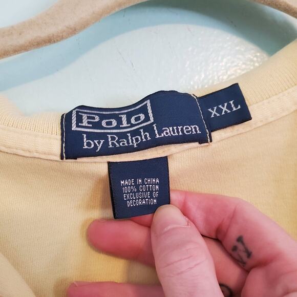 Polo Ralph Lauren Pastel Yellow 100% Polo Shirt Men's Size XXL - Picture 4 of 8